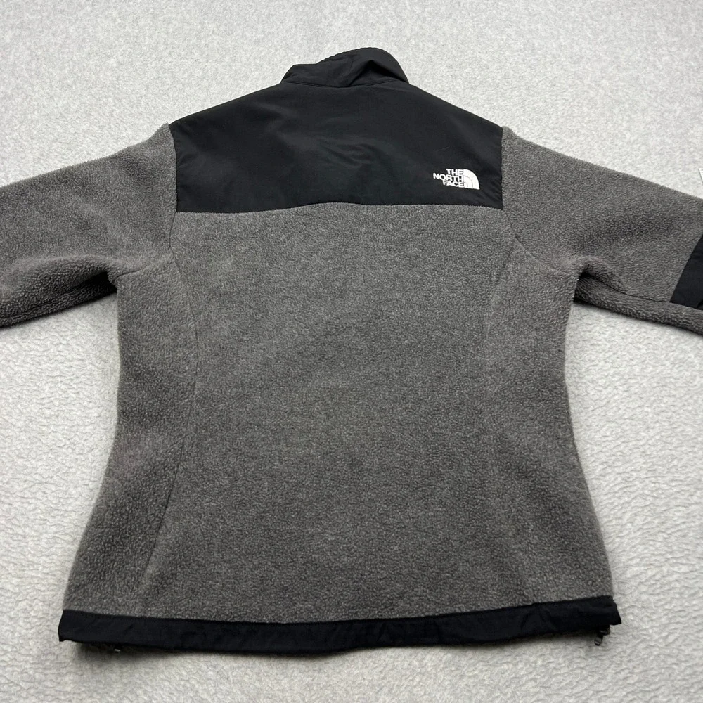 North Face Denali Jacket Womens Small Gray Colorblock Polartec Fleece Full Zip
